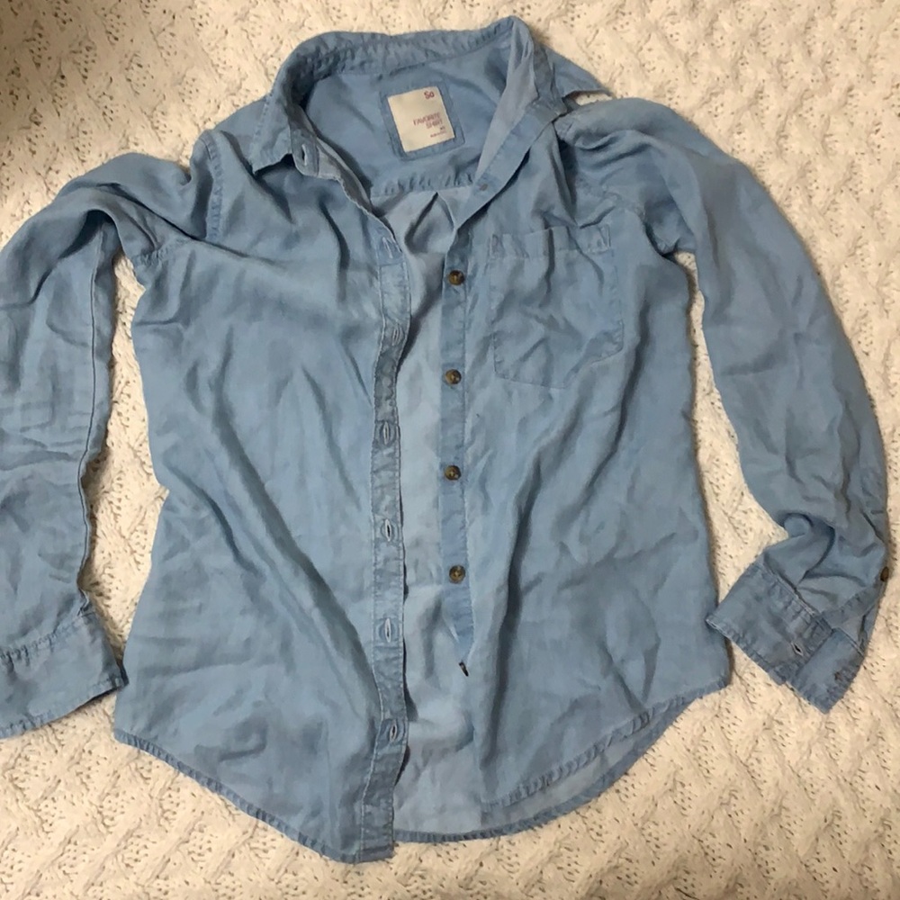 SO denim colored shirt-xs